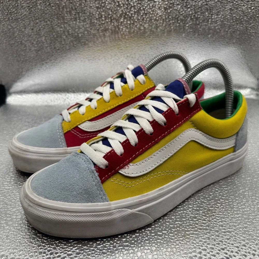 Size 7 Vans Old Skool Sneakers Womens Multi Color Excellent Colorblock Suede